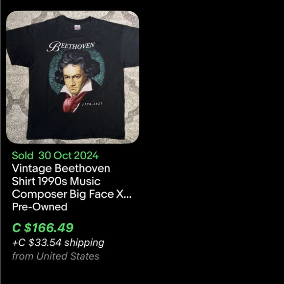 Vintage Beethoven T-Shirt / Anvil / 90s / Single Stitch - Picture 7 of 7